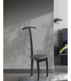 Galán 364 con asiento herrajes cromado satinado lacado en negro, 108 cm(alto)46 cm(ancho)44 cm(largo)