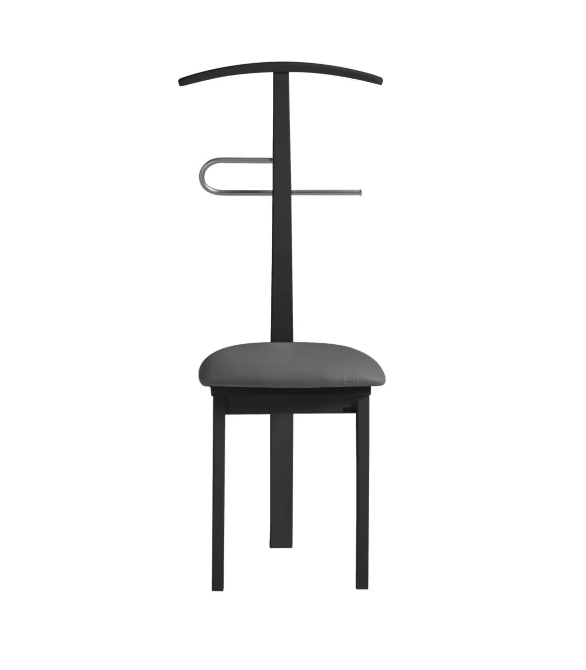 Galán 364 con asiento herrajes cromado satinado lacado en negro, 108 cm(alto)46 cm(ancho)44 cm(largo)