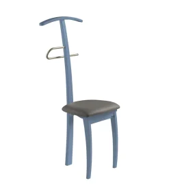 Galán 364 con asiento herrajes cromado satinado lacado en azul, 108 cm(alto)46 cm(ancho)44 cm(largo)