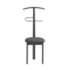 Galán 364 con asiento herrajes cromado satinado lacado en azabache, 108 cm(alto)46 cm(ancho)44 cm(largo)