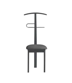 Galán 364 con asiento herrajes cromado satinado lacado en azabache, 108 cm(alto)46 cm(ancho)44 cm(largo)