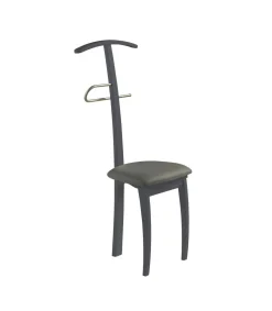 Galán 364 con asiento herrajes cromado satinado lacado en azabache, 108 cm(alto)46 cm(ancho)44 cm(largo)