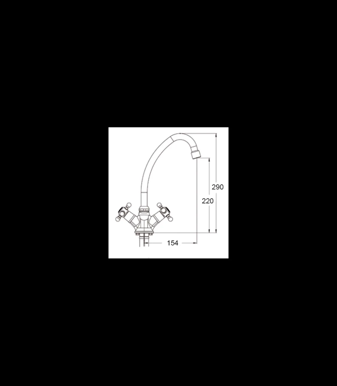 Grifo Monobloc Fregadero Atenas Curvo Bronce, 29cm(alto) 15.4cm(largo).
