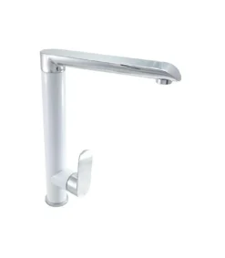 Grifo monomando Alemania en color blanco y cromo 31 cm(alto)18.8 cm(largo)