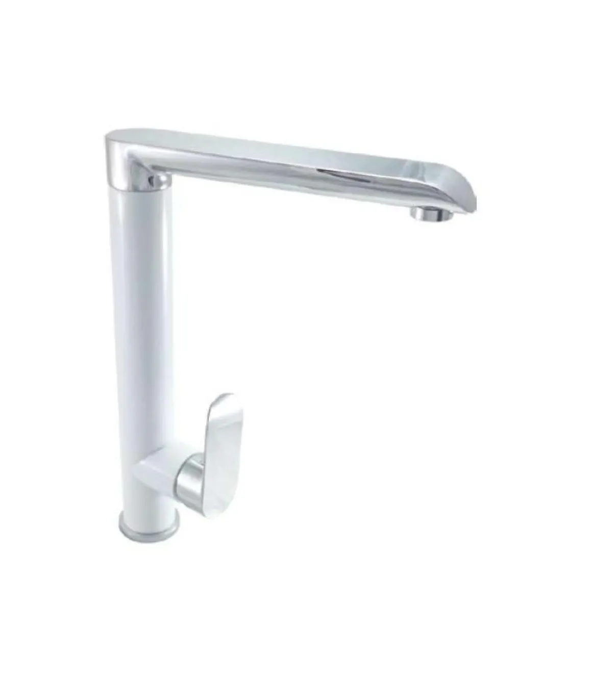Grifo monomando Alemania en color blanco y cromo 31 cm(alto)18.8 cm(largo)