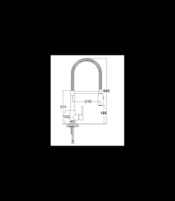 Grifo Monomando Fregadero Columna Londres cromo. 54.5cm(alto) 21cm(largo).