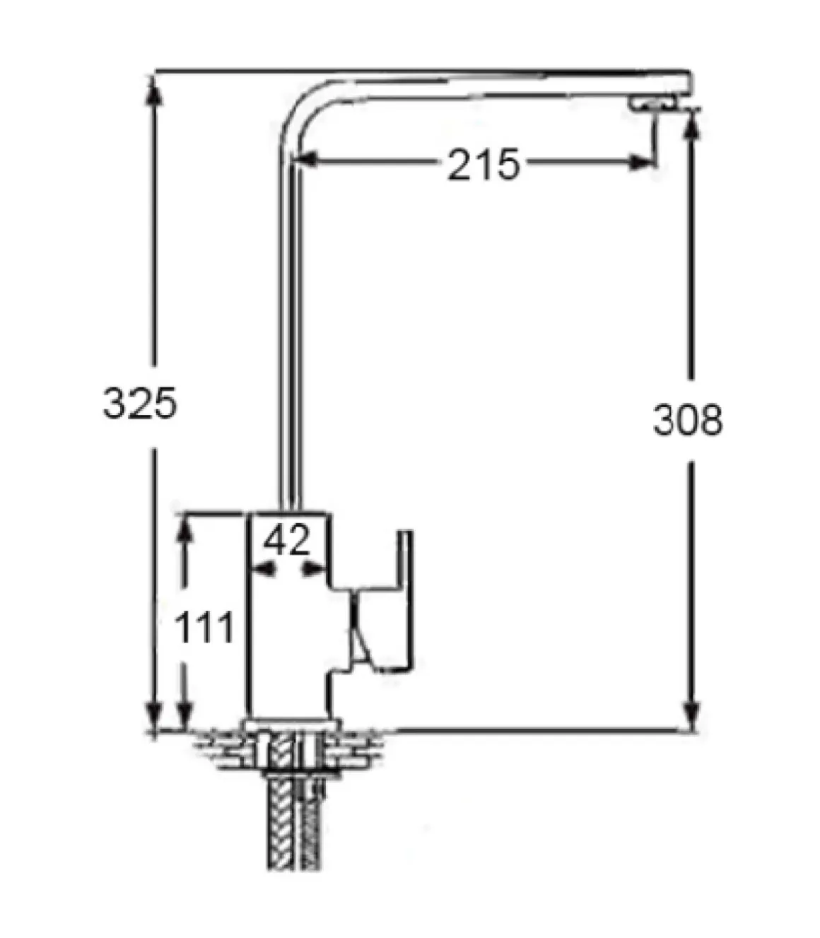 Grifo monomando Fregadero Maxi4-B Plus Negro