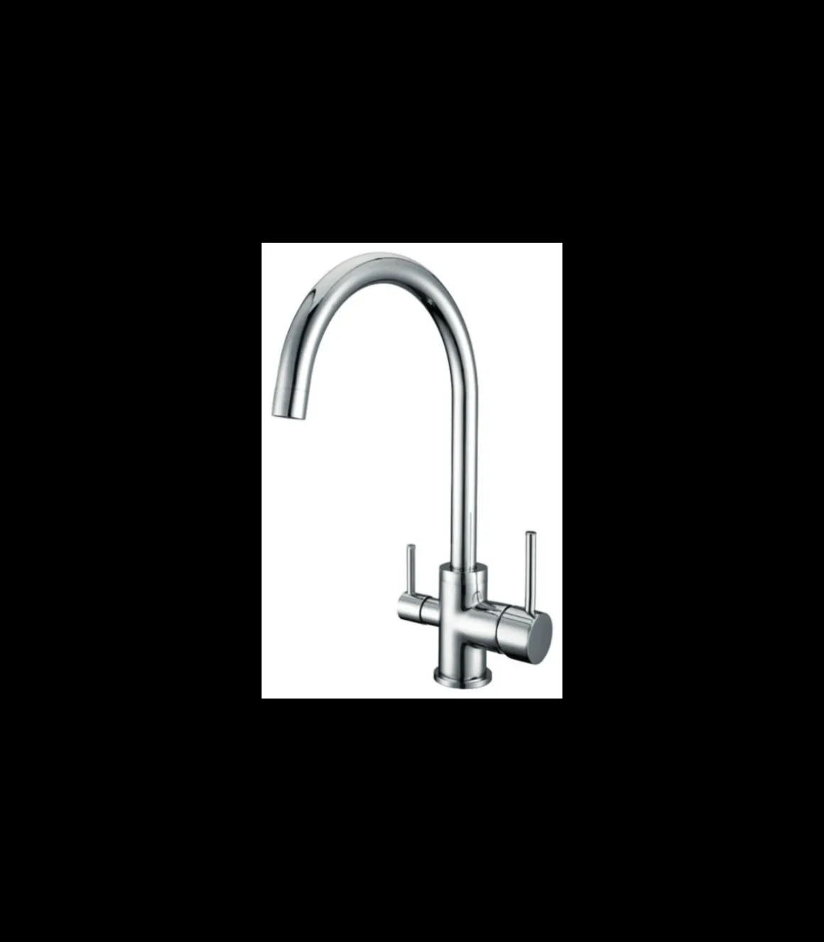 Grifo Monomando Fregadero Osmosis 3 Vías Curvo Cromo, 35cm(alto) 17.8cm(largo).