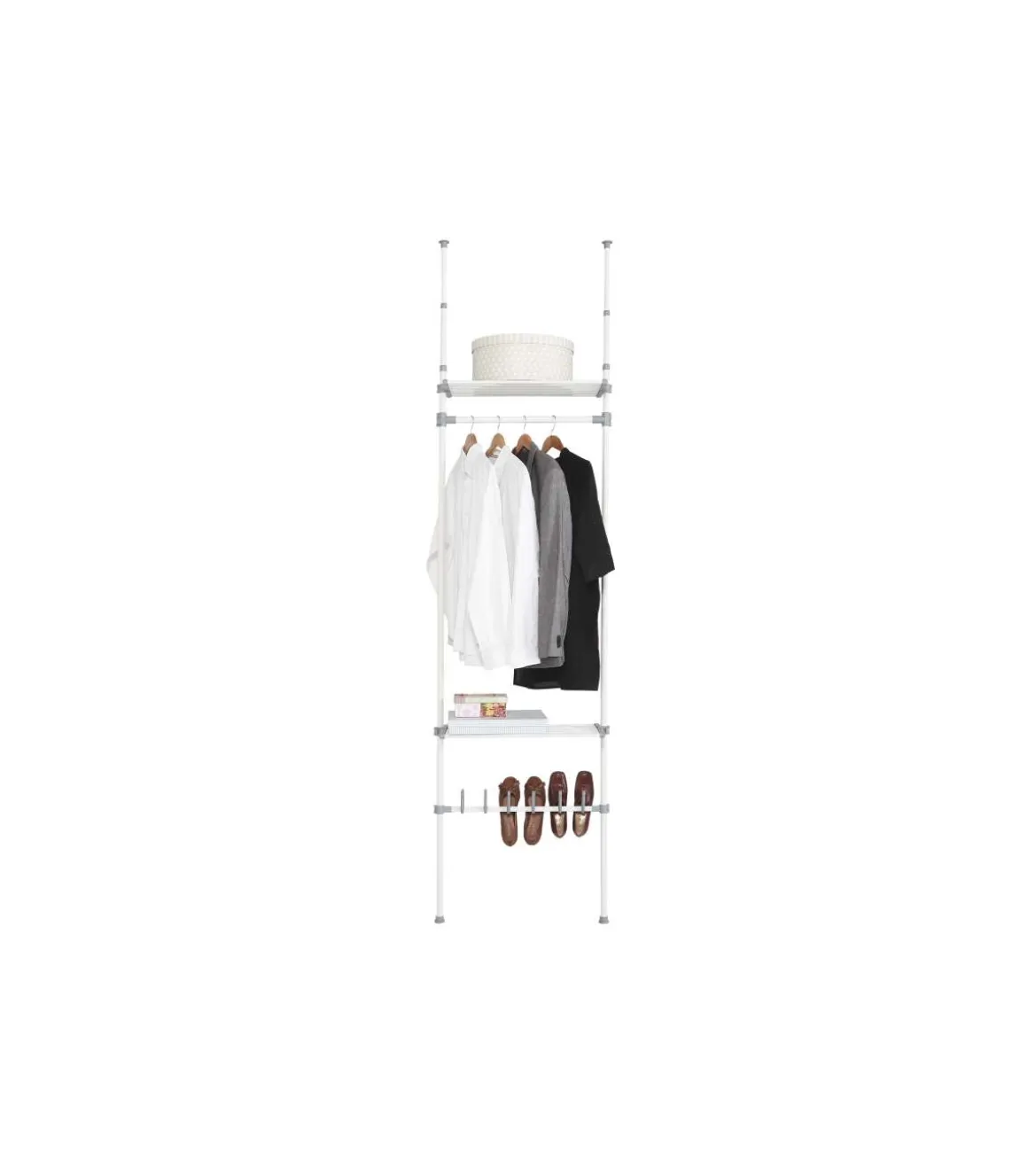Kit vestidor 2 baldas acabado blanco, 31cm(ancho) 88cm(altura) 31cm(fondo)