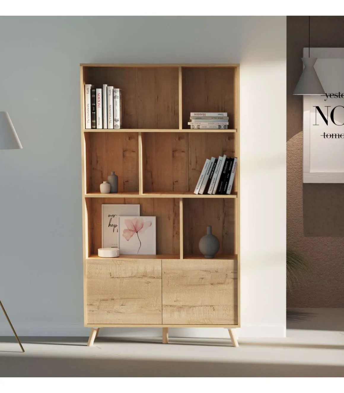 Librería Oslo acabado roble gold, 180cm(alto) 100cm(ancho) 30cm(fondo)