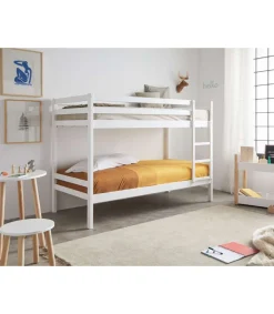 Litera de melamina para dormitorio juvenil Aguilar. 201 cm (largo) x 100 cm (ancho) x 146 cm (alto).