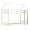 Litera juvenil Moira-Casita acabado blanco/natural, (Largo 197.4 x ancho 103.4 x alto 174.9 cm)