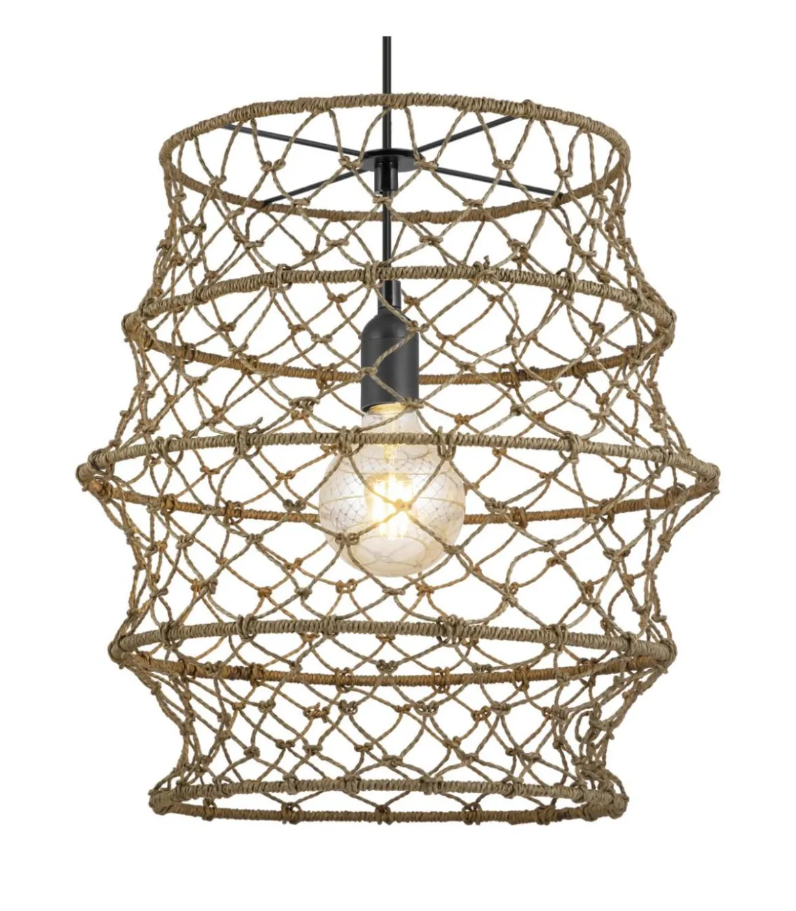 Lámpara Colgante modelo Araña acabado Cuerda 53 cm(alto) 40 cm(ancho)40 cm(fondo)