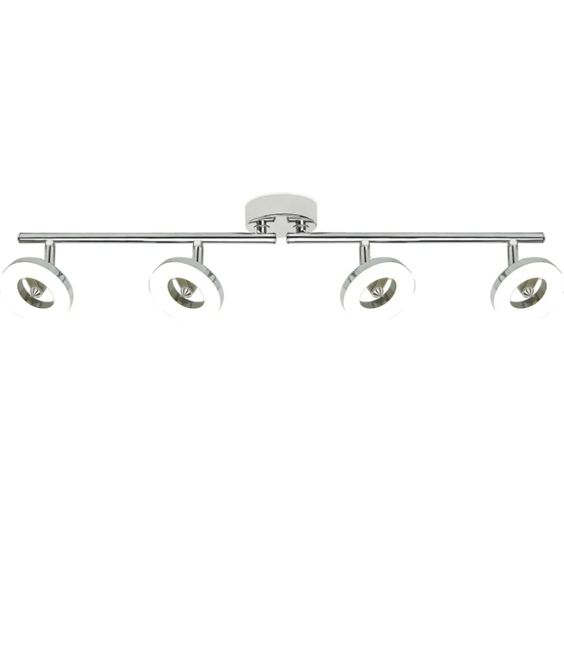 Lámpara de 4 luces alargada modelo Cedro acabado cromado 9 cm(alto)82 cm(ancho)11 cm(largo).