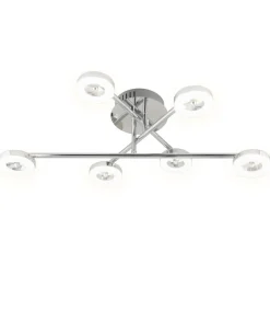 Lámpara de 6 luces modelo Cedro acabado cromado 19 cm(alto)67 cm(ancho)43 cm(largo)