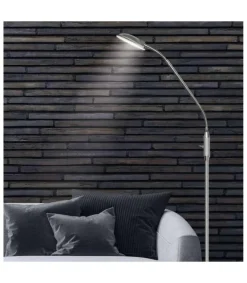 Lámpara de pie led modelo Denis acabado plata 165 cm(alto) 23 cm(ancho) 43 cm(fondo