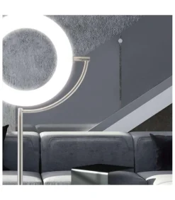 Lámpara de pie led modelo Rieti acabado niquel satinado 174 cm(alto)30 cm(ancho)40 cm(largo)