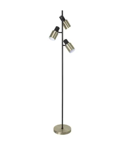 Lámpara de pie 3 luces modelo Maena acabado cuero 150 cm(alto)31 cm(ancho)31 cm(largo)