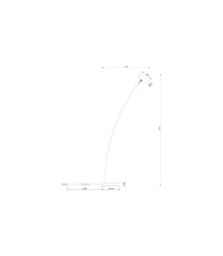 Lámpara de pie modelo Antia acabado niquel satinado, 149cm(alto) 23cm(ancho) 55cm(largo)