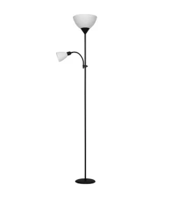 Lámpara de pie negro modelo Milo 2 luces 180 cm(alto) 50 cm(ancho)25 cm(fondo