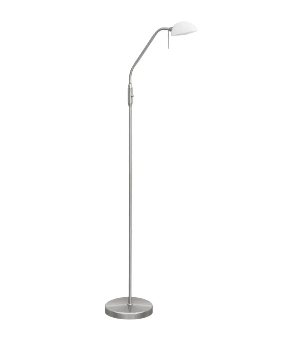 Lámpara de pie para salón modelo Jacobo niquel satinado 170 cm(alto) 30 cm(ancho) 64 cm(fondo).
