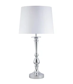 Lámpara de sobremesa rinconera modelo Tudor acabado cromo 70cm(alto) 36cm(ancho).