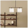 Lámpara lineal de 2 luces modelo Berta acabado negro/blanco, 49 cm(alto) 46 cm(ancho) 15 cm (fondo)