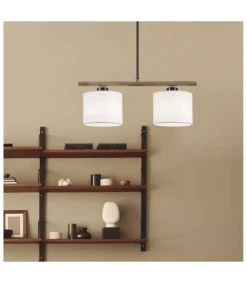 Lámpara lineal de 2 luces modelo Berta acabado negro/blanco, 49 cm(alto) 46 cm(ancho) 15 cm (fondo)