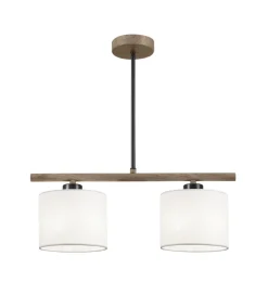 Lámpara lineal de 2 luces modelo Berta acabado negro/blanco, 49 cm(alto) 46 cm(ancho) 15 cm (fondo)