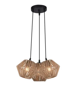 Lámpara 3 luces modelo Burt acabado natural 50cm(alto) 43cm(ancho) 43cm(largo)