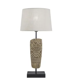 Lámpara rincón Tribale acabado madera, 55cm (alto) 25cm (ancho).