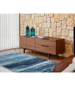 Módulo TV acabado en nogal Macarena, 165 x 42 x 55 cm (largo x ancho x alto)