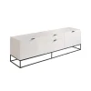 Módulo TV lacado en blanco Amaia, 180 x 45 x 53 cm (largo x ancho x alto)