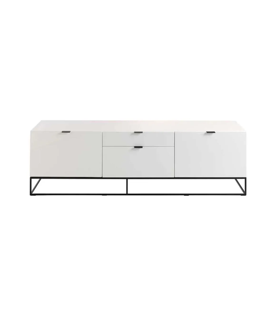 Módulo TV lacado en blanco Amaia, 180 x 45 x 53 cm (largo x ancho x alto)
