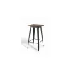 Mesa alta de bar pie metálico grafito tapa nogal 106 cm(alto) 60 cm(ancho)60 cm(fondo).