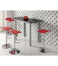Mesa alta extensible Alejandra acabado negro, 100/140cm(largo) x 60cm (fondo) x 95cm (alto)
