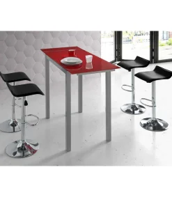 Mesa alta extensible Alejandra acabado rojo, 100/140cm(largo) x 60cm (fondo) x 95cm (alto)