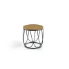 Mesa auxiliar Delia acabado roble, 42cm (diámetro) x 40 cm (alto)