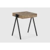 Mesa auxiliar de rincón modelo Aaron acabado madera de mango natural, 40cm(alto) 80cm(ancho) 80cm(fondo).