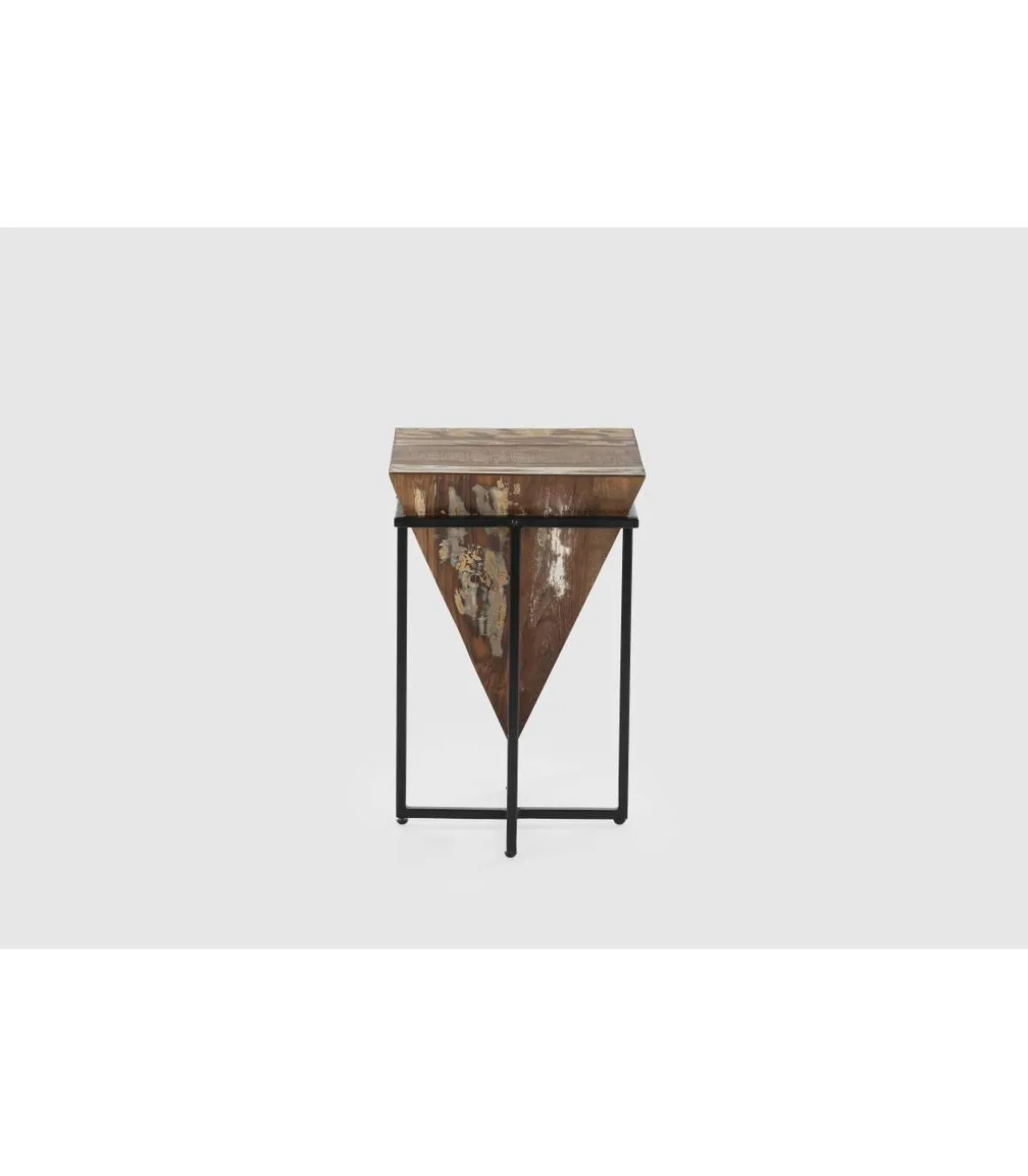 Mesa auxiliar de rincón modelo Avila-56 en madera acabado natural, 56cm(alto) 36cm(ancho) 36cm(fondo).