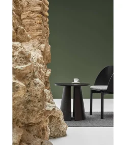 Mesa auxiliar de rincón modelo Cep acabado negro, 50cm(ancho) 50.1cm(alto) 50cm (largo)