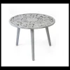 Mesa auxiliar redonda barata acabado gris, 46cm(alto) 48cm(ancho) 36cm(largo)