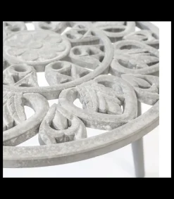Mesa auxiliar redonda barata acabado gris, 46cm(alto) 48cm(ancho) 36cm(largo)