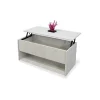 Mesa centro elevable acabado blanco polar, 50cm(alto) 108cm(ancho) 50cm(largo)