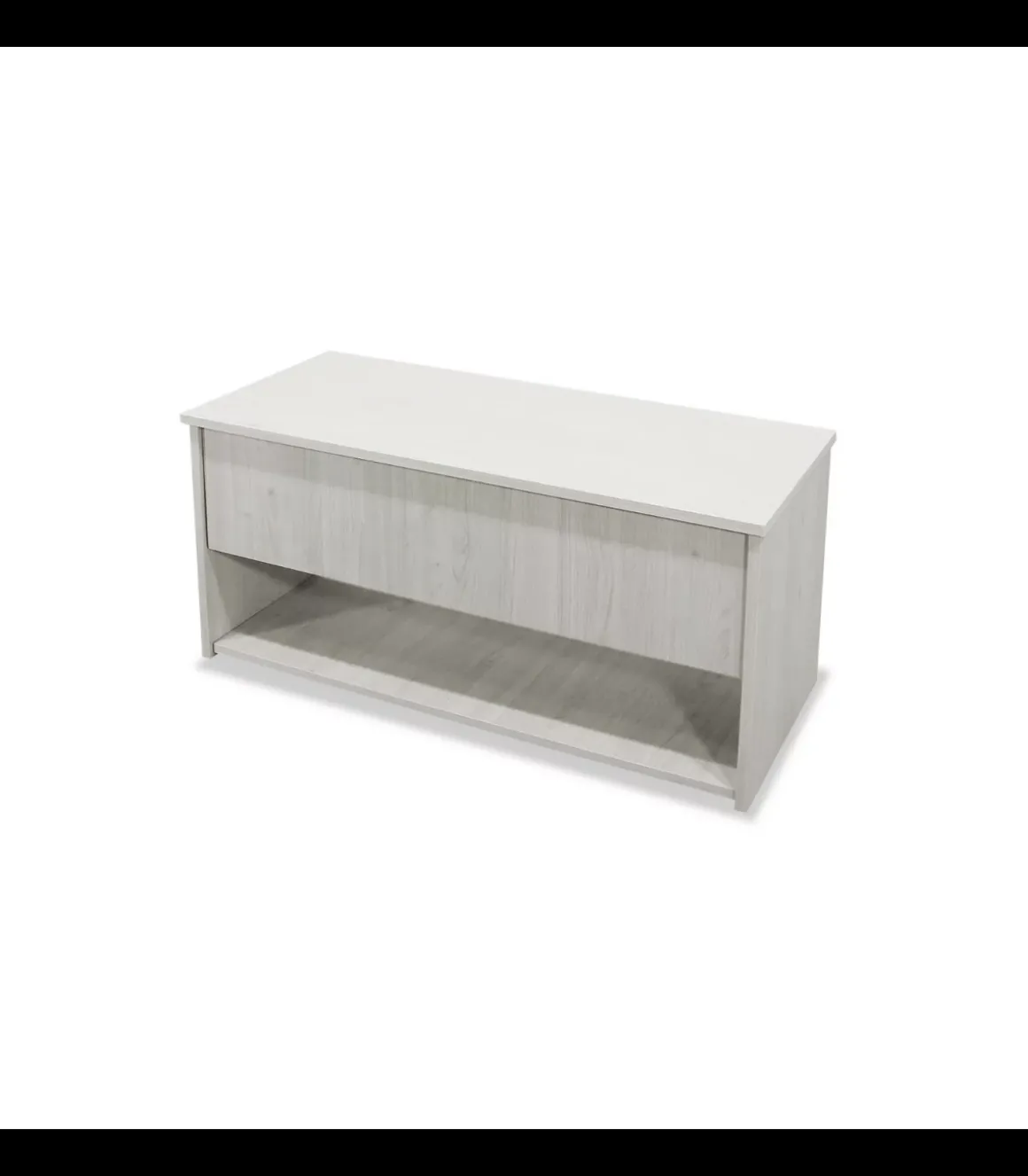Mesa centro elevable acabado blanco polar, 50cm(alto) 108cm(ancho) 50cm(largo)