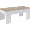 Mesa centro elevable Andujar en blanco artik y roble canadian 45 cm(alto)100 cm(ancho)50 cm(largo)