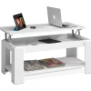 Mesa centro elevable Arboleas en acabado blanco artik 43/54 cm(alto)102 cm(ancho)50 cm(largo)