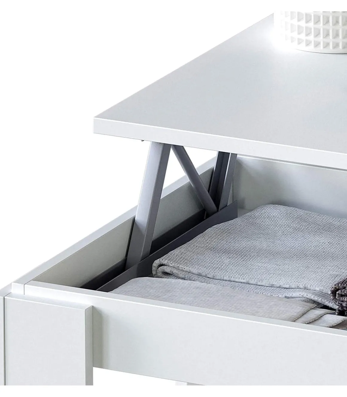 Mesa centro elevable Arboleas en acabado blanco artik 43/54 cm(alto)102 cm(ancho)50 cm(largo)