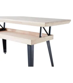 Mesa centro elevable Berg acabado roble nordish/negro, 120cm (largo) 60cm (ancho) 47/64cm (alto).