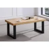 Mesa centro elevable Loft color roble nordish estructura en negro 47,5 cm(alto)120 cm(ancho)60 cm(largo)